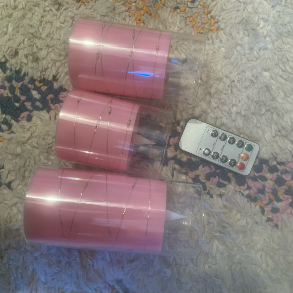 Source Unknown Pink LED Candles with Remote